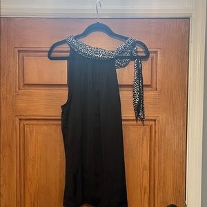 White House Black Market Monochrome Polka Dot Blouse